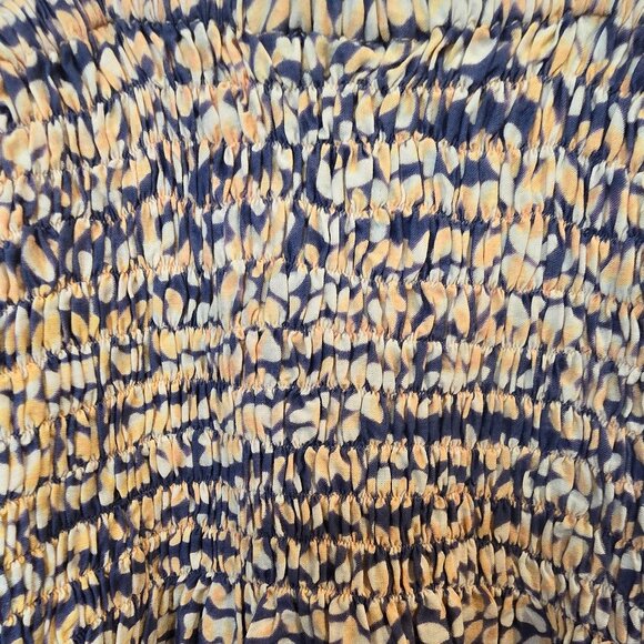 Passion Lilie Maxi Dress Blue/yellow/white Size Med 100% Cotton Pockets - Picture 7 of 11